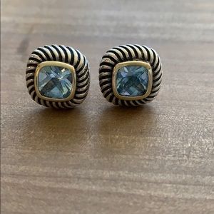 David Yurman Albion Blue Topaz earrings